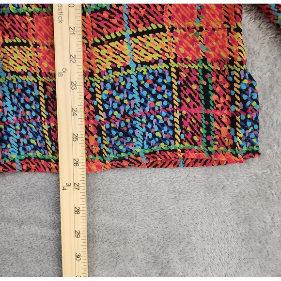 La Chine Classic Shirt Womens 12 Multicolor Geometric Print Blouse 90s Vintage - Picture 5 of 11